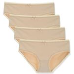 LIQQY Women's Cotton Underwear Lace Trim Hipster Breathable Panties Ladies Undies Multipack (Small, Nude)