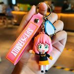 Funfob Spy X Family Anya Forger Keychain With Hook & Strap For Anime Fans Multicolour Key Chains (Anya key) | Rubber