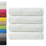 NatureMark Terry Bath Towels, 100Percent Cotton, White, Pack of 4-70 x 140 cm