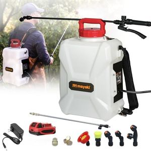 3 Gallon Lawn Garden Sprayer Compatible with Milwaukee 18V Battery, Backpack Pump Sprayer with 2.0Ah Battery, 7 Nozzles,Adjustable Pressure,Translucent Tank for Spraying Plants Weeds,Watering,Cleaning