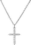 Cross Chain Necklace for Women Cubic Zirconia Necklaces for Women Sterling Silver Faith Cross Necklaces for Daughter Sister Friend Birthday Christmas Gift