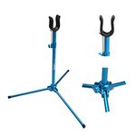 Archery Recurve Bow Stand Folding Bow Holder Rack Aluminum Alloy 3D Bow Holder Traditional Recurve Bow and Longbow (Blue)