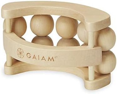 Gaiam Relax Massage Ball Roller - Handheld Wooden Total Body Massager for Back, Neck, Foot, Calf, Leg, Arm | Deep Tissue Massager Relief for Sore Muscles