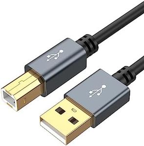 USB 2.0 Printer Cable 15ft(Aluminum Shell) USB A-Male to B-Male Cord, High-Speed USB A to B Cable Scanner Cord Compatible with HP, Cannon, Brother, Epson, Xerox, Samsung Dell, Lexmark, 4.5M/Black