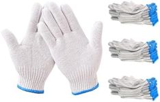 White Safety Work Glove Knitted Cotton Heavy Duty Gardening Factory Warehouse, Breathable, Universal Fit - Available in Packs of 5/10/20