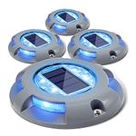 Siedinlar Solar Decking Lights Outdoor Deck Lights Solar Powered Waterproof Solar Ground Lights Solar Lights Outdoor Garden for Pathway Driveway Step Dock 4 Pack (Blue)