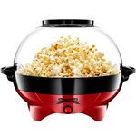 Gadgy® Popcorn Machine Maker Round - 800W Popcorn Maker Machine with Non-Stick Coated Removable Heating Surface - Quiet & Fast Popcorn Machines with Sugar, Oil, Butter - Large Sized 5L Pop Corn Maker