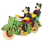 AB Tools Mickey Mouse On Motorcycle Motor Bike Mascot Figure Statue Cast Iron Disney