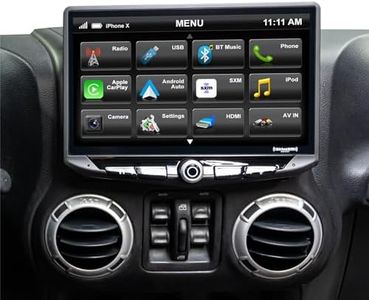 Stinger Jeep Wrangler JK Stereo Replacement 10" HD Touchscreen Radio with Android Auto, Apple CarPlay, Handsfree Bluetooth, GPS, Dual USB Includes All-in-one Dash Kit & Interface, 2007-2018 (STH10JK)