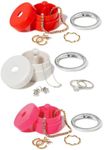 Lion Latch Travel Jewelry Box Case, Ring Holder, Small Jewelry Organizer, Portable Ring Keeper, Jewelry Storage Case - Red, White, Pink