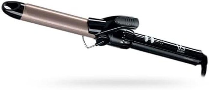 VS Sassoon Ceramic Hair Curler 25mm Barrel – Fast Heat Up, 10 Heat Settings (135°C–180°C), Smooth Glide Ceramic Technology, Auto Shut-Off – Black