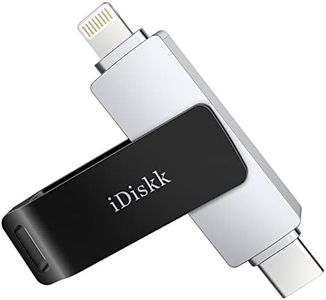 【Certificato MFi】 iDiskk 128 GB 2 in 1 da tipo C a Lightning iPhone Photo Stick, USB-C iPhone Memory, funziona con telefoni USB-C, iPhone USB Thumb Stick per iPhone/iPad, Mac e computer