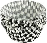 BinaryABC Black Checkered Cupcake Liners Baking Cups,Birthday Cake Decorations Party Supplies,100Pcs