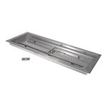 36" x 12" Drop-in Fire Pit Pan w/H-Burner, Stainless Steel, 150k BTU, by Celestial Fire Glass