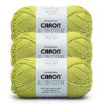 Caron All Day Cotton - 3 Pack of 173 Yards/3.52 oz Kiwi 100% Mercerized Cotton Yarn