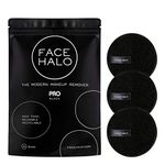 Face Halo Pro Makeup Remover, Eco-Friendly, Reusable, Vegan Friendly, Black, Set of 3 (Pack of 1)