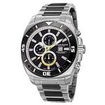 Akribos XXIV Men's AK652SSB Grandiose Swiss Multifunction Black Carbon Fiber Dial Black and Silver-Tone Stainless Steel Bracelet Watch