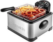 Chefman 4.5L Dual Cook Pro Deep Fryer with Basket Strainer and Removable Divider, Jumbo XL Size, Adjustable Temp & Timer, Perfect for Chicken, Fries, Chips and More, Easy to Clean, Stainless Steel