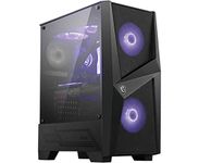 MSI MAG FORGE 100M Mid Tower Gaming Computer Case (Black, 2x 120mm RGB PWM Fan, 1x 120mm Fan, 1-6 RGB Hub, Tempered Glass, ATX, mATX, mini-ITX)