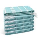 Eliamo Turkish Beach Towel Set of 6 Beach Towels 100% Cotton Quick Dry Sand Free 36 x 71 inch Turkish Towel Oversized Lightweight Turkish Bath Towels Teal