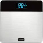 Taylor Digital Brushed Stainless Steel Scale, Bathroom Scale for Body Weight, Digital Bathroom Weighing Machine, Battery Powered, Measures Weight up to 400 lb, Black