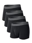 DAVID ARCHY Men's Soft Underwear Breathable Bamboo Rayon Fiber Trunks for Men in 4 Pack (Black, M)