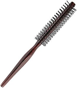 1 Peine pelo Madera redondo, Cepillos para hombres barba y mujeres, Cepillo antirotura para Flequillo,Cabello Fino,Rizos,25mm