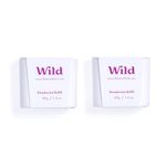 Wild - Natural Refillable Deodorant - Coconut & Vanilla Refill Duo Pack - Vegan & Eco-Friendly - Aluminium Free - Long Lasting Protection - 100% Natural Ingredients - 2 Pack of 40g Refills