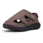 FitVille Diabetic Sandals for Men Extra Wide Shoes with Adjustable Strap Wide Width Slippers for Swollen Feet