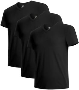 BAMBOO COOL Men's Undershirts Soft Stretch V Neck T-Shirts,Breathable and Moisture-Wicking Tees for Men 3 Pack