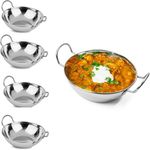 6 x 24CM Balti Dishes Indian Food Serving Stainless Steel Dish Restaurant Style