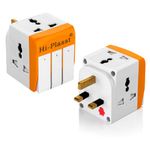 Hi-PLASST (2Pc) UK Multiplug Type-G Flat Pin Plug 13-A Universal 3 Pin Multi-Plug Socket, Plug Converter with Individual Switch, Travel Power Adapter & Surge Protector for UK Hongkong London Ireland