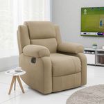 Green Soul Comfy | 1 Seater Recliner Sofa with Soft Suede Fabric & Luxuriously Padded Body | Recliner for Relaxing at Home | 3 Years Warranty| Installation Provided (Relaxing Brown)