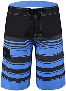 Nonwe Men's Swimwear Summer Board Shorts Striped Blue Striped 36