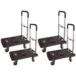 Magna Cart FF 4 Rubber 360-Degree Rotating Wheel Easy Folding Platform Transport Cart with 300 Pound Capacity and Telescoping 36-Inch Handle (4 Pack)