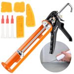 Sealant Gun, Preciva Caulking Gun Kit Pro Heavy Duty Silicone Gun, Professional Mastic Gun Sealant Gun Applicator for Mastic Silicone Caulking Cartridges