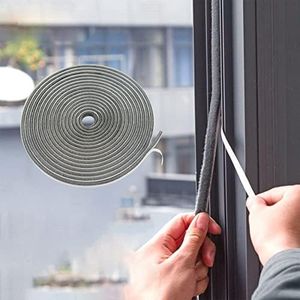 39.4FT Brush Weather Stripping, Neat Pile Self Adhesive Seal Strip for Windows and Door, Weatherstrip for Soundproofing, Windproof, Dustproof, Stronger Stickiness, 0.35'' Wide x 0.2'' Thick, Grey