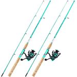 Sougayilang Spinning Fishing Rod Combo, 2-Piece 5-Foot 6-Inch Graphite & Fiberglass Rod, Durable and Strong, Quickset Anti-Reverse Fishing Reel (2-Pack) (PLTZ-BLUE-2PCS)