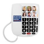 SMPL Big Button Phone for Seniors, Corded Landline & VOIP Phone for Elderly, Handicap, Amplify Permanently for Hearing Loss, Alzheimer’s, Dementia - Ideal Phone for Seniors (Model 56011)