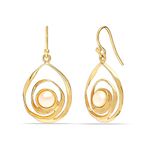 Amazon Brand - Nora Nico 925 Sterling Silver Jewelry Gold-Plated Freshwater Pearl Dangler Earrings for Women and Girls -BIS Hallmarked