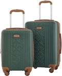 Wrangler 22" and 18" Heartland 2-Piece Carry-On Luggage Set, Satin Moss