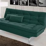 AMATA Eagle Sofa Cum Bed with Two Cushions Perfect for Home Living Room and Guests (Green) (Wood) 3-Person Sofa