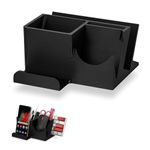 Desktop Keyboard, Mouse & Stationery Organizer w/ Phone Stand Holder, Suitable for Small Or Large Keyboards, Phones, Gaming & Office Mice - Organize Your Work Or Game Space and Keep it Clutter-Free