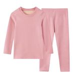 QIMAOPH Kids Thermal Underwear Set Boys Fleece Lined Long Sleeve Tops & Bottoms Children Warm Football Skins Suit Girls Base Layer Set for Ski Running Daily Life Age 3-11 Years Old