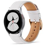 Issinlky genuine leather strap compatible Samsung Galaxy Watch 7/FE/6/5/4 40mm 44mm, 20mm wristband for Galaxy Watch 6 Classic/4 Classic/Watch 5 Pro/Watch 3 41mm/Active 2/Active 40MM/Galaxy Watch 42mm