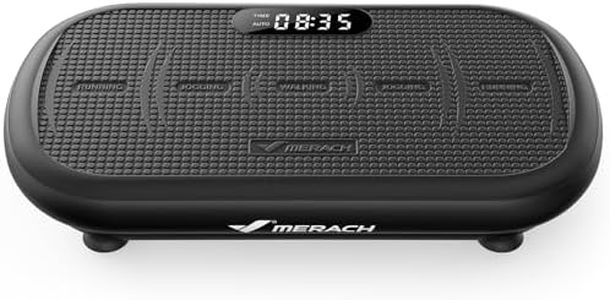 MERACH Leistungsstarke Vibrationsplatte für Workout und Shaping, 13 mm große Amplitude, 200 kg Gewichtskapazität, Silikonpedal, Integrierter Bluetooth-Lautsprecher (Schwarz)
