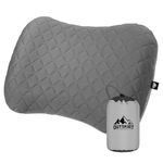 Outskirt Inflatable Camping Pillow, 2 in 1 Removal Inflatable Pillow for Backpacking Camping, Ultralight and Portable Camping Pillows for Traveling, Neck Pillows for Hiking Travel (Grey)