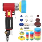 EYPINS Mini Random Orbital Air Sander, Compressed Pneumatic Polisher Grinder with 1'' 2'' 3'' Backing Plate with Sandpaper Polishing Sponge Pad for Deburring, Removal, Cleaning, Welding, Oxidation