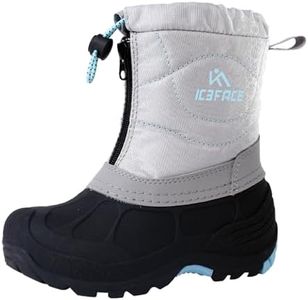 Children's Snow Boots Waterproof Durable Non Slip Winter Shoes for Boys and Girls Warm Winter Footwear Perfect for Snow Activities Outdoor Play Ideal for Cold Weather Comfort and Protection(Gray, Big Kid, 2, Numeric, US Footwear Size System, Medium)