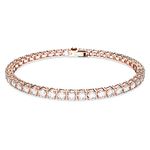 Swarovski Matrix Tennis Bracelet, Round Cut, White, Rose Gold-Tone Plated For Women